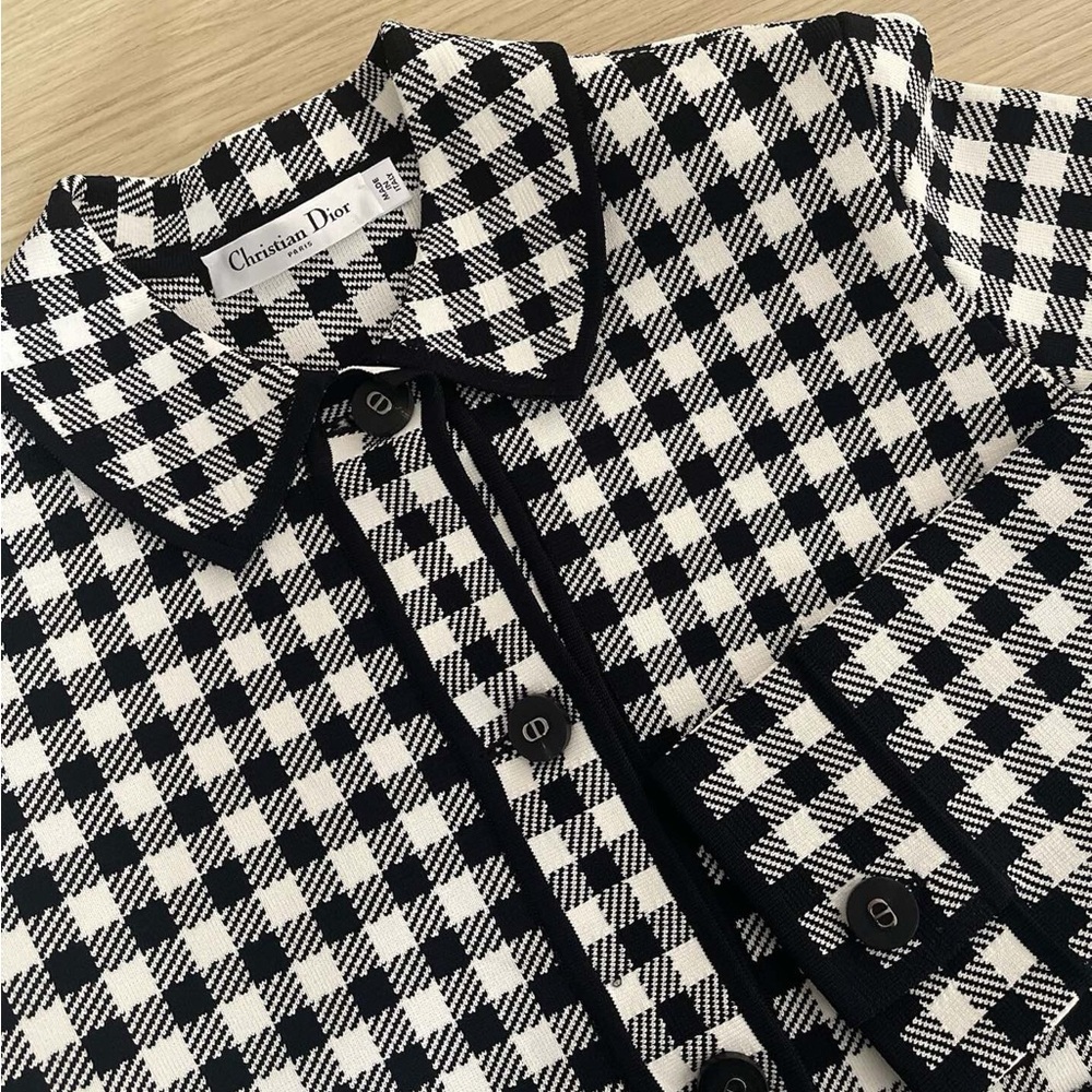Authentic Dior Black and White Plaid Women's Blazer - Picture 4 of 6